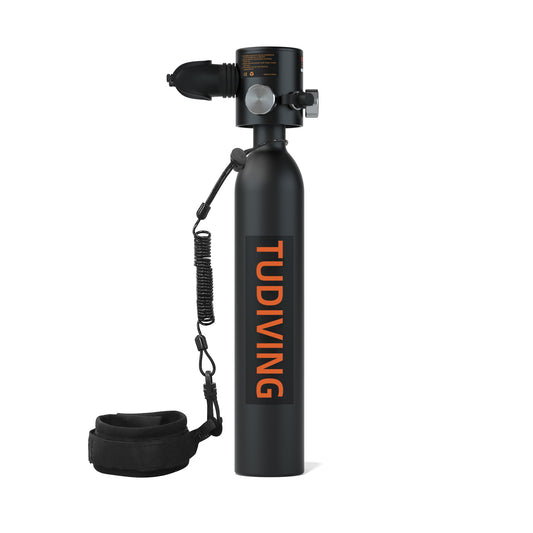 TUDIVING-3000Psi Portable Mini Oxygen Scuba Diving Cylinder,30 cu inch Diving Bottle,Aluminum Air Tank for Underwater Exploration,Boat Cleaning,Backup Air Source