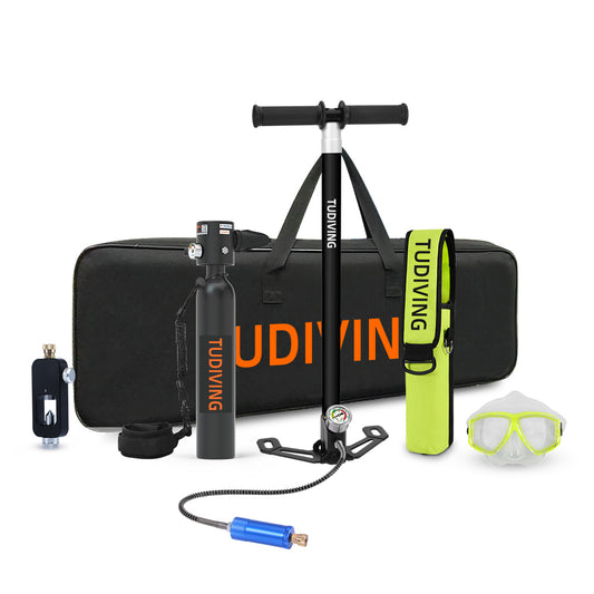 TUDIVING-0.5L Mini Scuba Tank,Reusable Dive Portable Lungs,Support 5-10 Minutes Underwater Breathing Lung Tank