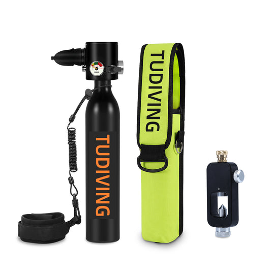 TUDIVING-0.5L Mini Scuba Tank,Reusable Dive Portable Lungs,Scuba Lung Tank Support 5-10 Minutes Underwater Breathing